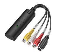 USB Video Capture Card, RCA to USB Audio Video Grabber, Convert VHS to Digital Converter, Mini DV Hi8 VCR and DVD into Digital Converter Adapter Kit, for MAC Windows PC TV Tce Player Camcorder