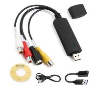 USB Video Capture Digital Converter Capture Card Device VHS Mini DV VCR Hi8 DVD RCA to Digital USB Audio Grabber Adapter Kit Plug and Play for Mac PC TV Laptop Windows Vista Pal Ntsc