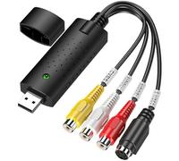 USB Video Capture,Video Capture Card,RCA to USB Video Converter,VHS Mini DV VCR Hi8 DVD to Digital Converter for PC TV, MAC Windows Vista Compatible
