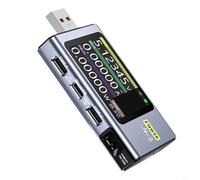 USB Voltage Current Meter, FNB58 With 2Inch LCD Display 4-28V 0-7A Testing Tool For Fast Charge Detection, Ripple Measurement(blue)