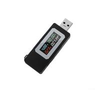 USB Voltage Current Meter KWSV30 with Six in Display, HD IPS Screen, Compatible with USB Charging Devices, Supports Fast Charging Recognition and Automatic Data Storage (Black)