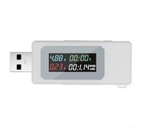 USB Voltage Current Meter KWSV30 with Six in Display, HD IPS Screen, Compatible with USB Charging Devices, Supports Fast Charging Recognition and Automatic Data Storage (White)