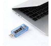 USB Voltage Current Tester, Digital Power Capacity Meter 3-9V 0-3A for Phone Charger Power Bank Laptop, Real-Time Data Monitor with LCD Display, Blue