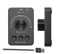 USB Volume Adjustment Knob - Black Aluminum/Abs, Multimedia Control Wheel, Audio Output Regulator | Perfect For Desktop Computers, Study Rooms, Office Environments, Cafe Stations, Daily Sound