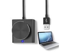 USB Volume Control Knob for PC Computer - External Media Adjustment Controller with One-Click Mute, Plug and Play for Wins, OS X, Android