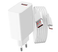 USB Wall Charger 33W + White USB to USB-C Cable, Official Xiaomi Product