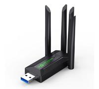 USB WiFi Adapter 1300Mbps, 4 Antennas Wireless Dongle for PC, Dual Band 5GHz/2.4GHz Gigabit Network Adapter for Desktop Laptop, Supports Windows 11/10/8/7, Plug & Play
