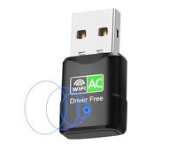 USB WiFi Dongle, AC600 802.11AC Dual Band 5GHz 2.4GHz Wireless USB WiFi Adapter Extended Range High Gain for PC Desktop Laptop, Support Windows 11/10/8/7/XP/Vista, Mac Os X 10.9-10.15