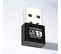 USB WiFi Stick, AC 650Mbit/s WiFi DualBand(433Mbps 5GHz/200Mbps 2.4GHz) with Built-in Driver, USB WiFi Adapter for PC/Desktop/Laptop Windows XP/7/8/10/11