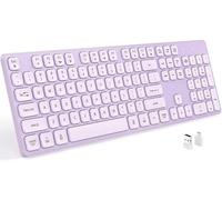 USB Wired Keyboard for window,Comfortable Quiet Chocolate Keys, Durable Ultra-Slim Wired Computer Keyboard(QWERTY) for PC, Windows 11/10/8/7/XP/Vista KB1430 (KB435 Purple, Wired Keyboard For Windows)