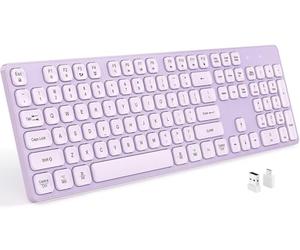 USB Wired Keyboard for window,Comfortable Quiet Chocolate Keys, Durable Ultra-Slim Wired Computer Keyboard(QWERTY) for PC, Windows 11/10/8/7/XP/Vista KB1430 (KB435 Purple, Wired Keyboard For Windows)