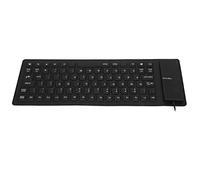USB Wired Silicone Keyboard, Fully Sealed, Lightweight, Quiet, Soft Comfort, Portable 85 Key Design for PC, Foldable and Rollable Keyboard (Black)