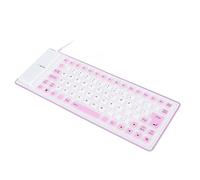 USB Wired Silicone Keyboard Fully Sealed Lightweight Silent Mute Design for PC Gaming Home Use (Purple)
