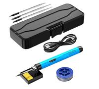 USB Wireless Charging Electric Soldering Iron Tin Portable Solder Iron USB Fast Charging Microelectronic Repair Welding Tool Kit(Blue-9-piece Set)