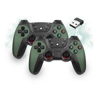 USB Wireless Controllers for Multiplayer,Double Shock Gaming Controller for Linux/Android Phone for Game Box Stick/Windows PC/TV Box/Android,Plug & Play Gamepad with Hall Effect Joysticks (Green)
