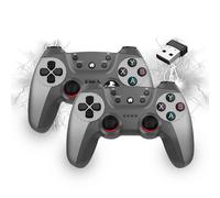 USB Wireless Controllers for Multiplayer,Double Shock Gaming Controller for Linux/Android Phone for Game Box Stick/Windows PC/TV Box/Android,Plug & Play Gamepad with Hall Effect Joysticks (Silver)