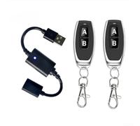 USB Wireless Remote Control Switch DC 5V RF Receiver for LED Lights Fans Routers - 30m Range Wall Mountable Black ABS 62x29mm(B)