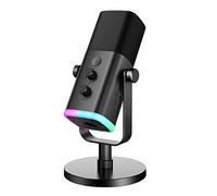 USB XLR Microphone with Touch Mute Button and Headphone Jack for PC, PS5/4, Mixer, Gaming, Ideal for Anchor and Dubbing Studio