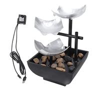 USB Zen Water Fountain | 3 - Tier Desktop Fountain with LED Lights | Relaxing Fountain for Home/Office/Yoga | Automatic Water Circulation