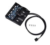 USB2.0 Floppy Front Panel FFD4USB F01, 3.5'' Floppy Bay to 4 Interface USB 2.0 HUB, Metal Construction Plug and Play No Power Supply, 10x9.5x2.5cm Black, 60cm Cable