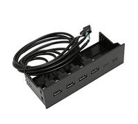 USB2.0 Hub Front Panel, 19 Pin Optical Drive Front Panel Easy Installation 4 Ports Short Circuit 5.25 Inch for 5.25 Inch PC Computer Case