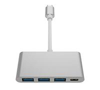 USB3.0 5Gbps High-Speed Transmission Type C to USB 3.1/PD+3*USB 3.0 HUB USB Type C Hub (Color : Silver)