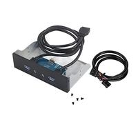 USB3.0 Audio Floppy Front Panel, 3.5 Inch Drive Bay with 2 USB3.0 Ports and HD Audio Jack, High Speed Data Transfer Front Panel for PC Case, Multi Functional Front Panel with