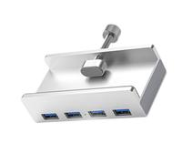 USB3.0 Concentrator 4 Port Aluminum Alloy Clamp Concentrator Adapter For Computer Space Saving Desk Dock 5Gbps Transfer Fast Speed USB Hub