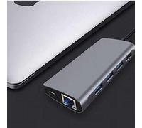 USB3.0 Downward Compatible with USB2.0 SD/TF Can be Read Simultaneously TYEP-C3.0 3-Port HUB+HDMI+TF/SD+RJ45+PD(Eight-In-One) USB Adapter Expansion Dock Hub Splitter High-Speed Data Transmission
