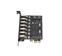 USB3.0 Expansion Card PCI-E to 7-Port High Speed Desktop Hub, Supports XP/7/8/8.1/10, 5GBPS Transmission, No Additional Power Required, Includes Driver CD