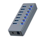 USB3.0 expansion hub with 7 ports and individual LED indicators for efficient data transfer in your computer