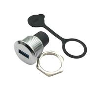 USB3.0 Female To Female Round Panel Mount Socket Waterproof Dustproof Cover Connector Highly Speed Data Transmission Zinc Alloy USB Panel Connector
