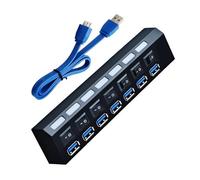 USB3.0 Hubs Power Adapter Multi USB Splitter 7 Port Multiple USB3.0 2.0 Hubs Expander USB Hubs With Switches For PC Desktop