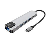 USB3.0 is backward compatible with USB2.0 TYEP-C3.0 3-Port HUB+ +PD+RJ45 (Three-in-one Network Card) USB Adapter Expansion Dock HUB hub USB3.0 Technology Supports 5Gbps High-Speed Data Transmission