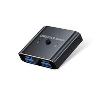USB3.0 Switch,Bi-Directional 1 in 2 Out/2 in 1 Out,Aluminum USB Switcher kit for 2Computers Share Devices(Printer, Keyboard, Scanner, Mouse),Compatible with Mac/Win/Linux