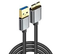 USB3.0 to MicroB Cable Fast Speed Data Transfer for External Hard Drive and Digital Cameras with Aluminum Shell MicroB Cable for External Storage