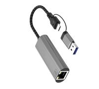 USB3.0 to RJ45 Gigabit Ethernet Adapter 2500Mbps, 2 in 1
