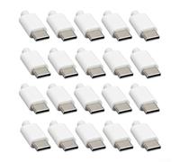 USB3.1 C Male Solderable Connector with Green PCB Board and Plastic Shell 4-Pin DIY Assembly for Stable 5V Power Data Transmission Suitable for Electronic Builds 20 (White)