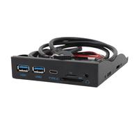 USB3.2 GEN1 Type C Floppy Drive Panel, 6 Ports 3.5 Inch Front Panel with 2 USB 3.0, USB C, Audio, SD, TF Ports, USB Front Panel Hub for Win 7 8 10 11 2003, Linux