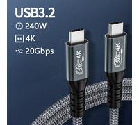 USB3.2 Gen2*2 20Gbps Type C To C Data Transfer Cable PD 240W 48V Ultra Fast Charging Cable For USB Hub SSD Box NoteBook MAX 5m USB3.2 20G 240W 5A