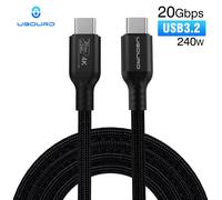 USB3.2 Gen2*2 Full Function Cable 20Gbps Type C to C Cable PD240W Supper Fast Charging For Phone Laptop MacBook Pro iPad iPhone 20Gbps 240W 4K Grey