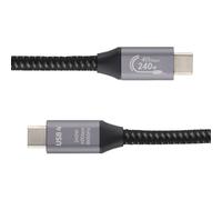 kenable USB4 Cable 40Gbps 240W USB-C to USB-C with Metal Plugs Supports 8K 60Hz Video Power Delivery 3.1 Thunderbolt 3/4 Compatible 0.5m Black