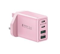 USBC Plug UK, 40W 4-Port USB C Charging Plug Fast Charge Dual Type C PD Power Adapter+QC USB Wall Plug, Multi USB Charger Plug for iPhone 17 16 15 14 13 12 11 Pro Max Plus, Samsung, Google Pixel