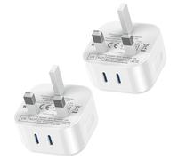USBC Plug UK Fast Charge,2Pack New Apple iPhone Charger Plugs USB C for Phone 16e 16 Plus 16 Pro Max 15 14 13 12 11 SE/Watch/iPad 8 9 10 11th A16,25W Dual Type-C Port Charging Wall Head Power Adaptor