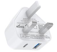 USBC Plug UK,USB and USB C Charger Plugs Adaptor Type C Port Wall Charging Fast Charge Compatible with New iPhone 17 Pro Max Air 16e 16 Plus Pro Max 15 14 13 12 11 SE iPad 11th 2025 2024 A16 A17 Pro