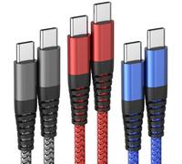 USBC to USBC Cable 3Pack 6FT/1.8M,USB C Charger Cable 60W Type C Fast Charging Phone Charger Cable for iPhone 17 16 15 Pro Max Plus,iPad Pro Air,MacBook,Samsung Galaxy and More