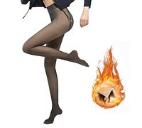 usbc Women's Winter Tights Fake Translucent,Warm Leggings Thicken Fleece Lined Pantyhose with Reinforced Toes Elastic Control Top