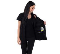 USBD Crew Neck Post Mastectomy Shirt with Drain Pockets, Black, XXL