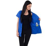 USBD Crew Neck Post Mastectomy Shirt with Drain Pockets, Royal Blue, XL