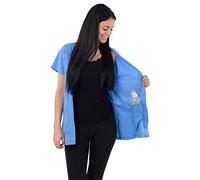 USBD Crew Neck Post Mastectomy Shirt with Drain Pockets, Sky Blue, Medium